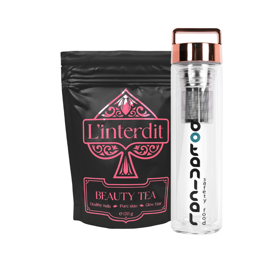 Glow On the Go ( Beauty Tea + Thermo bottle in rose gold)